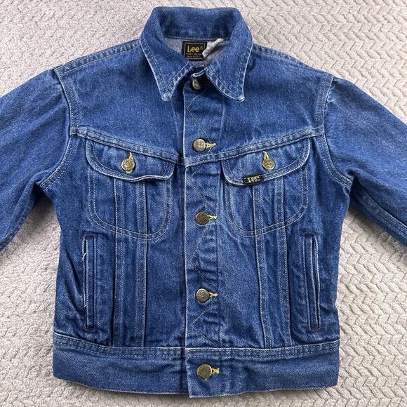Vintage Trucker Jacket Lee Denim Youth size 10 Union Made In USA Retro 90’s 80’s - Picture 4 of 16